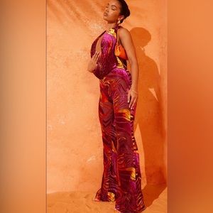 PrettyLittleThing Zebra Print Colorful Jumpsuit